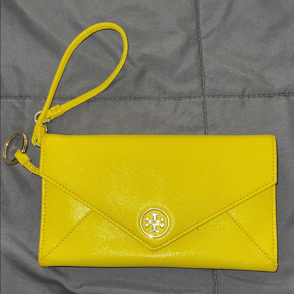 Tory Burch Vibrant Yellow Wristlet Clutch